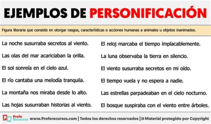 ejemplos de personificación