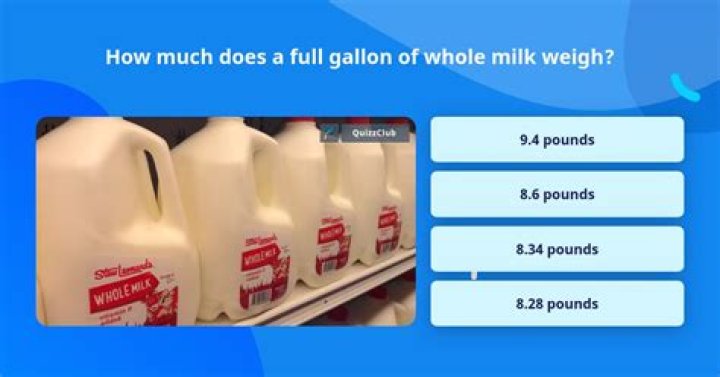 how much does a gallon of milk weigh