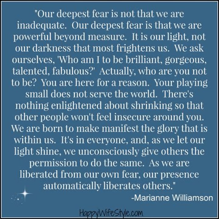 our deepest fear by marianne williamson