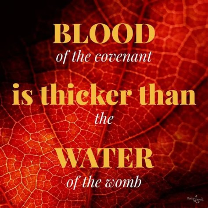 the blood of the covenant is thicker than the water of the womb