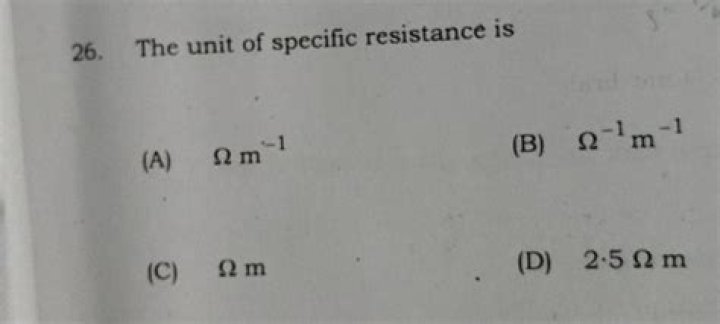 the unit of specific resistance is