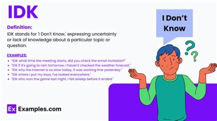 what does idk mean